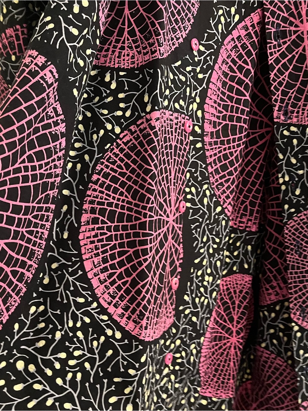 Oja Black Dress With Pink Geometric Circles View 3